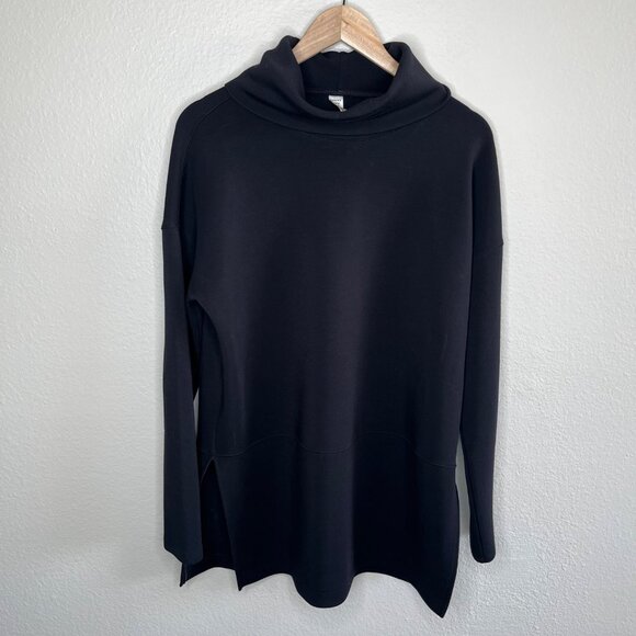 Spanx Womens AirEssentials TurtleNeck Black Pullover Sweatshirt Size Medium 505 - Picture 2 of 13